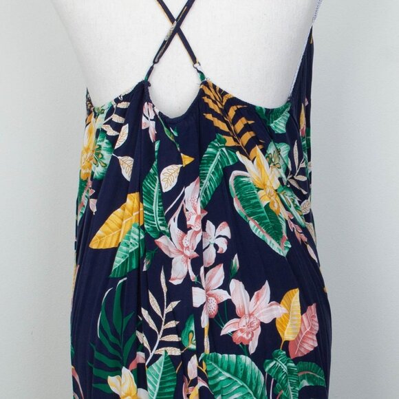 Old Navy Womens Sleeveless V-Neck Maxi Shift Dress Size XL Tall Tropical Resort - Picture 9 of 9